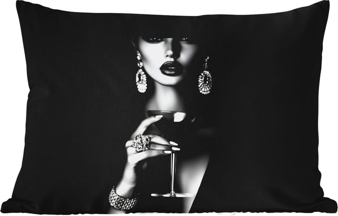 Buitenkussens - Tuin - Vrouw - Cocktail - Chic - 50x30 cm