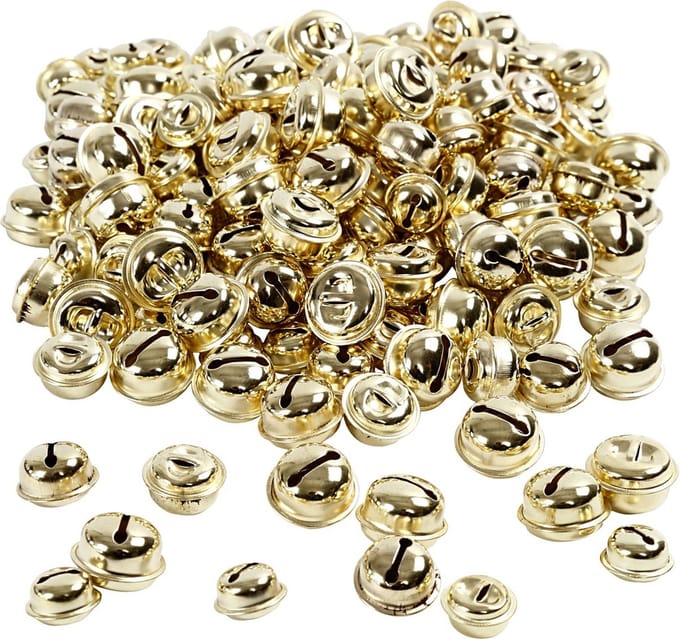 Bellen - Assortiment, d: 13+15+17 mm, goud, 220 assorti