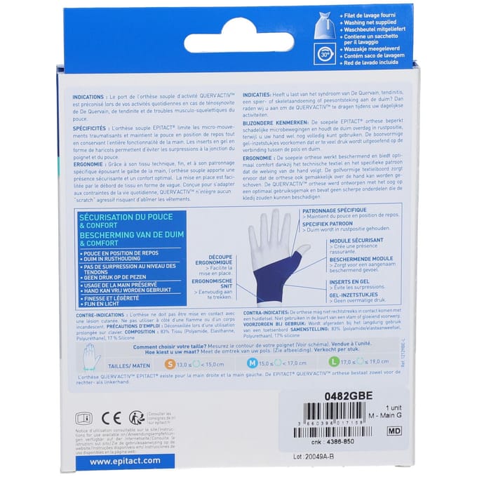 Epitact® Querv'Activ™ Soepele Duimbrace voor Overdag Links Medium 1