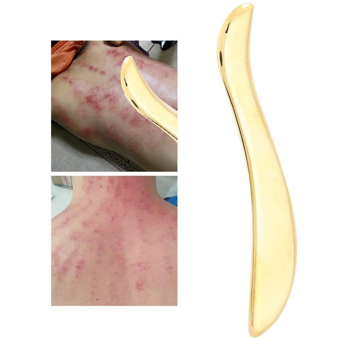 Messing Gua Sha Tool Fascia Acupunctuurpunt Massage Spierpijnverlichting Schrapbord Massager white