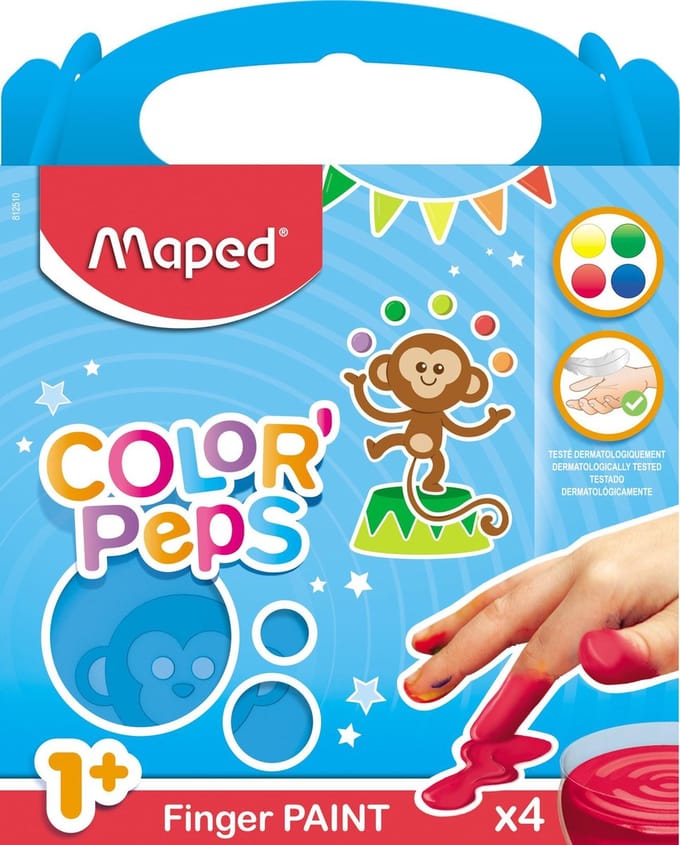 COLOR'PEPS vingerverf EARLY AGE - 4 potjes à 80 gram
