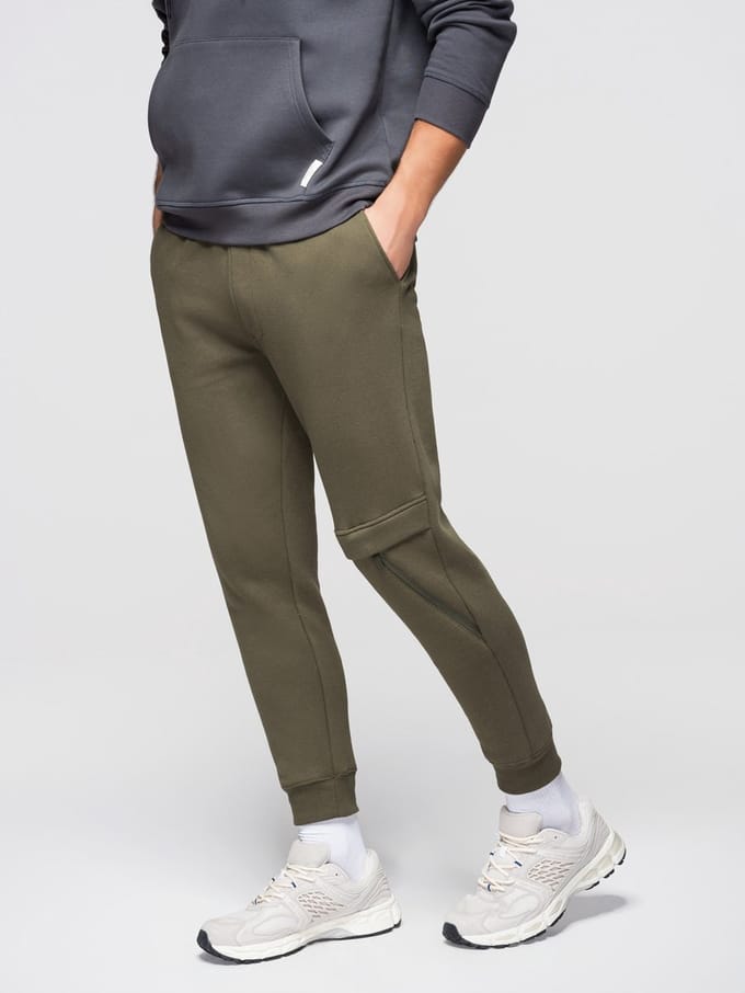 OMBRE Broek - Regular Fit - Katoen - Effen Olijf XXL