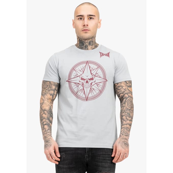 Tapout T-Shirt Skrape Tee T-Shirt normale Passform Grey/Red-3XL