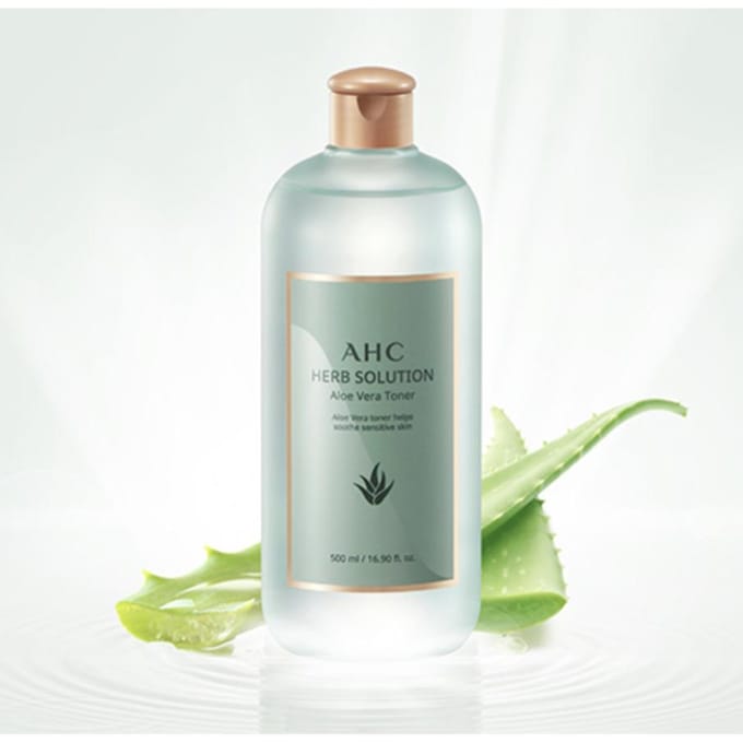 AHC Herbal Solution Aloe Vera Toner 500ml gray