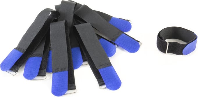 MUSIC STORE kabel klitteband blauw 40cm, 10er Set  - Kabelriem