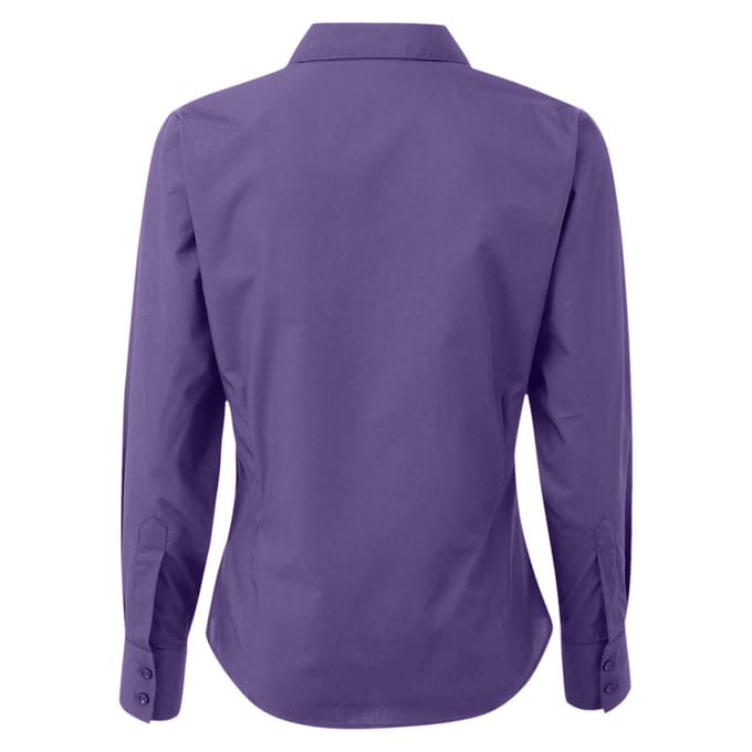 Premier Dames/Dames Popeline Blouse met Lange Mouwen (Paars)