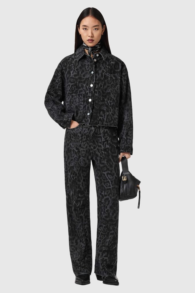 AllSaints Nicky Denim Shacket Leppo Black Taglia: M | Giacche di jeans Outlet | Donna | Blu
