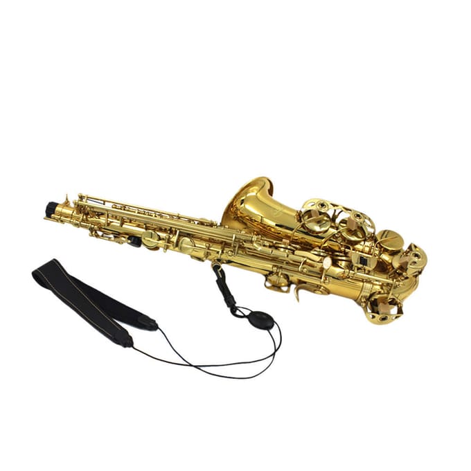 Verstelbare Saxofoon Sax Nekband Leer Nylon Gevoerd met Haaksluiting gray