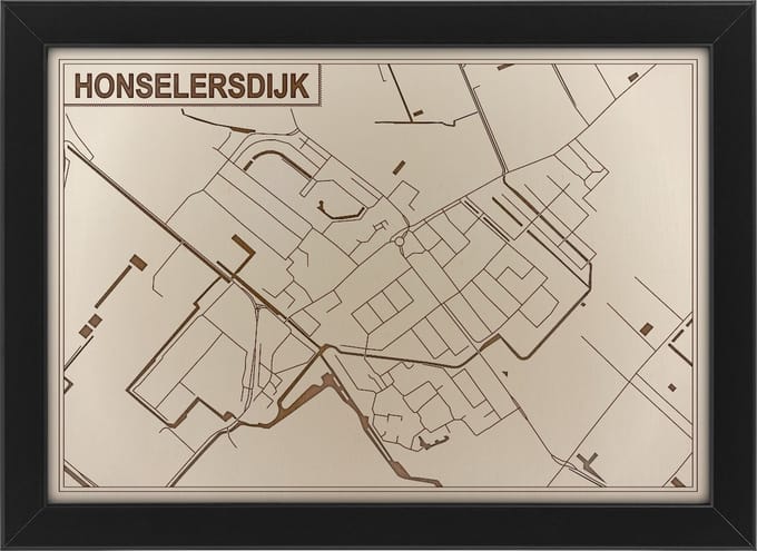 Houten stadskaart van Honselersdijk