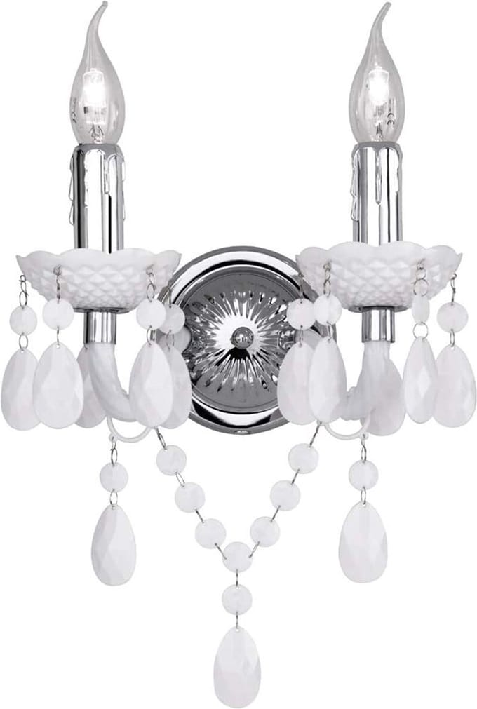LED Wandlamp - Wandverlichting - Torna Lucy - E14 Fitting - Rond - Mat Wit - Aluminium