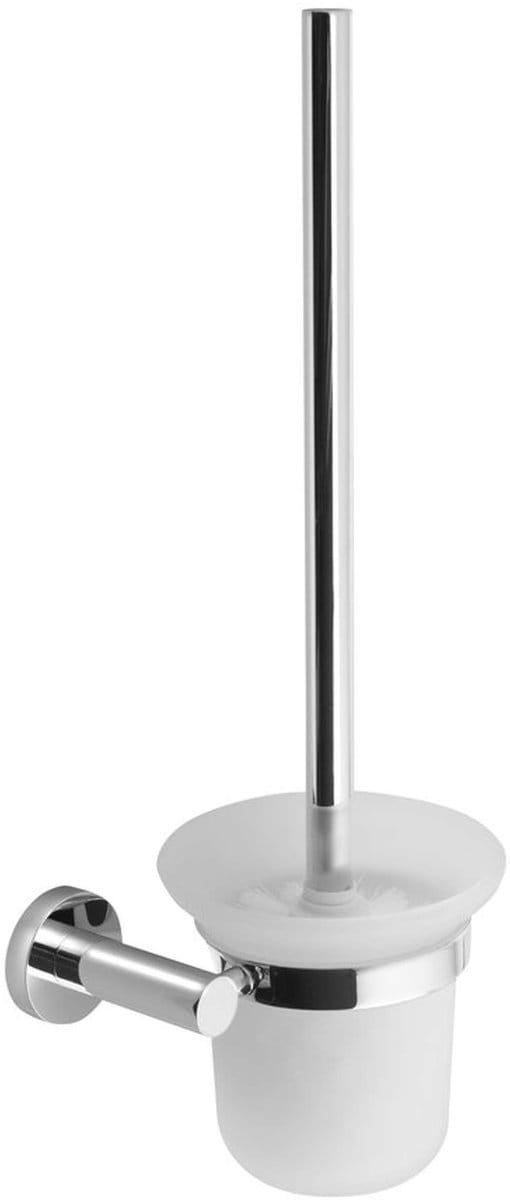 Sapho X-Round - Toiletborstel voor wandmontage met houder, melkglas/chroom XR323
