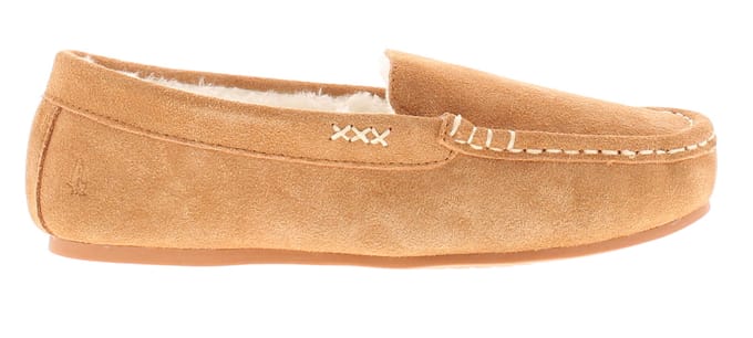 Hush Puppies Annie Mocassin Suède Dames Pantoffels In Tan