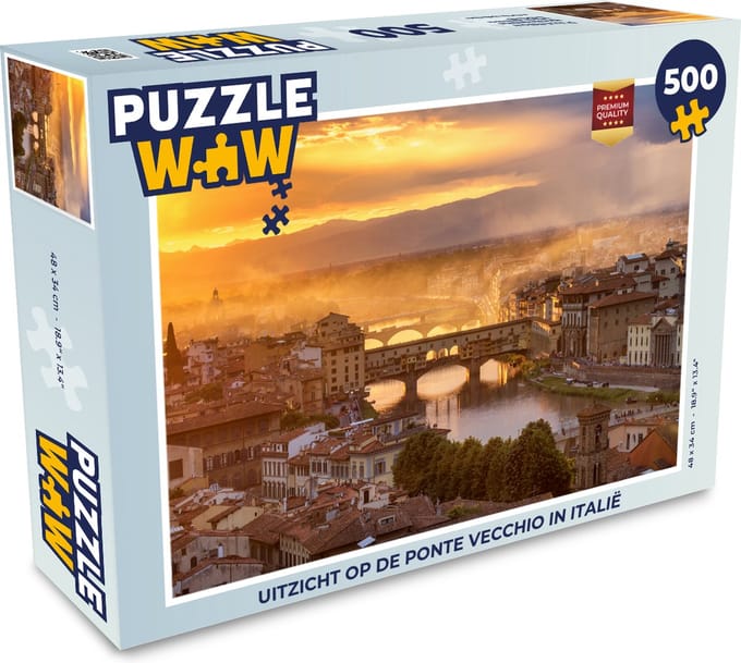 Puzzel Uitzicht op de Ponte Vecchio in Italië - Legpuzzel - Puzzel 500 stukjes