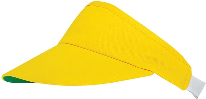 Zonneklep met elastische band - Pet - Geel