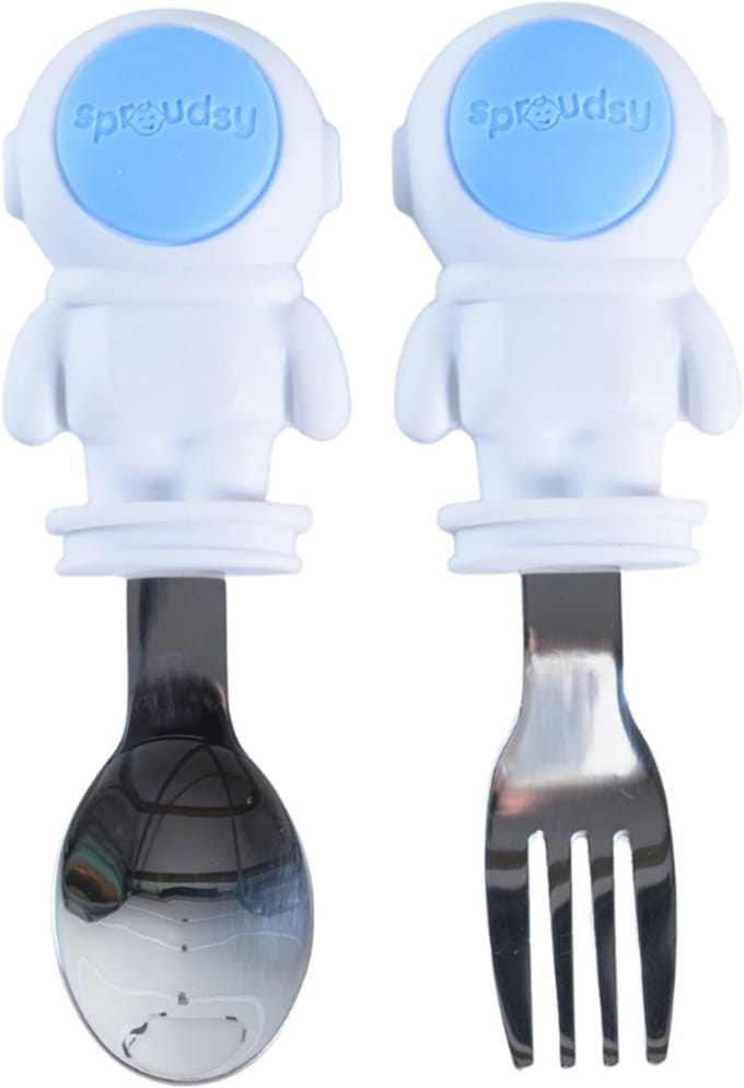 Sproudsy Bestekset Space – Kinderbestek – Kinderservies - Baby – Sky Blue