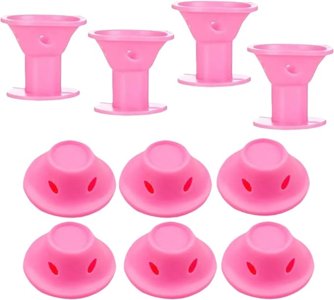 Hittevrije Krulrollers - Zachte Haarrollers - Slaapstyling - 10 Delige Set - 4 cm - Lichtrood