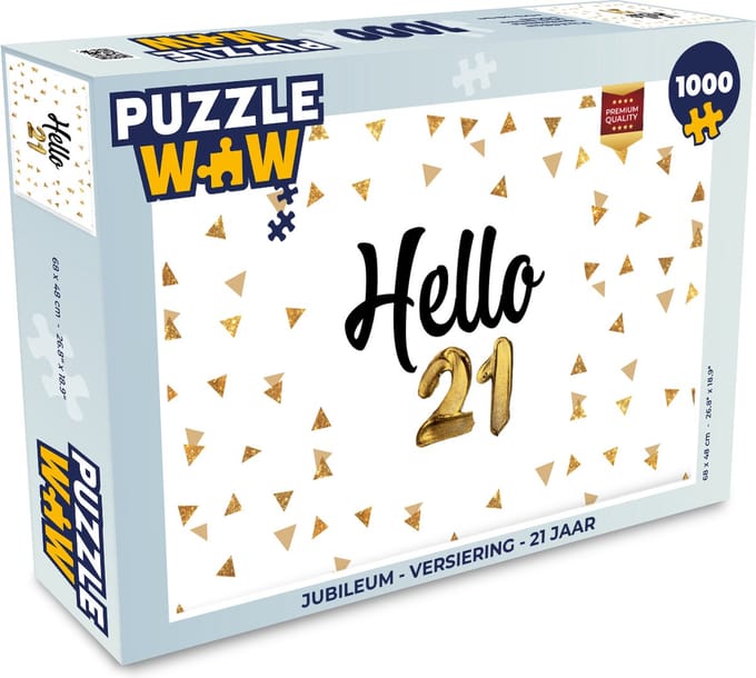 Puzzel Jubileum - Versiering - 21 jaar - Legpuzzel - Puzzel 1000 stukjes volwassenen