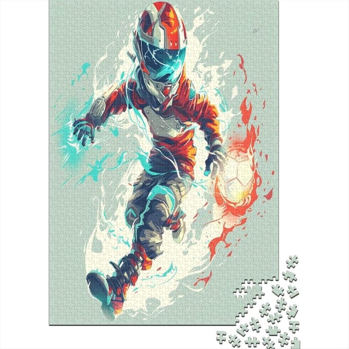Voetbal Puzzel - Legpuzzel 1000 - Ontspannend Spel - Gerecycled Premium Karton - 75x50cm