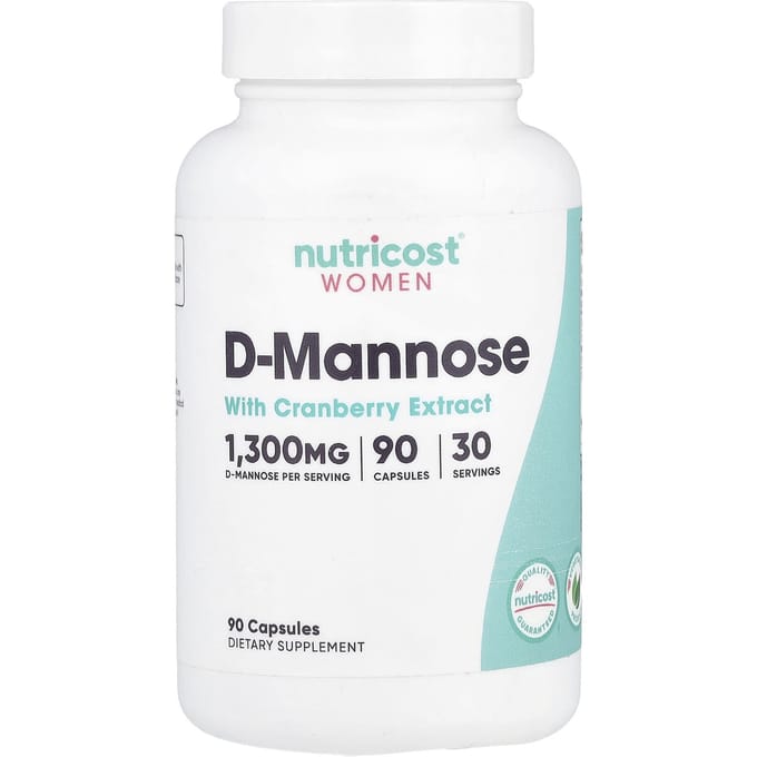 Nutricost, femmes, d-mannose avec extrait de cranberry, 90 capsules