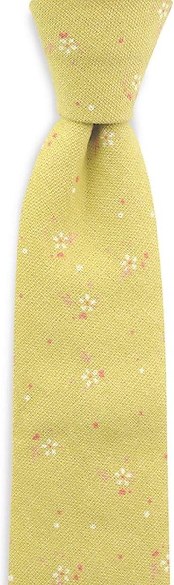 We Love Ties - Stropdassen - Stropdas Linen Backyard - linden green / roze / wit