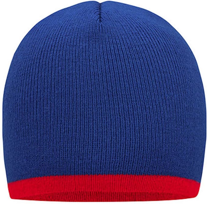 Myrtle Beach 'Contrasting Border Beanie' Blauw/Rood