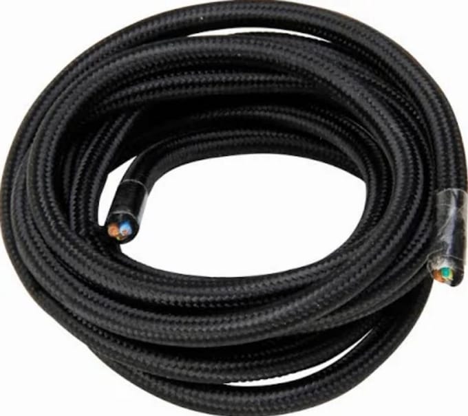 Kabel EDM C41 2 x 0,75 mm Zwart Textiel 5 m