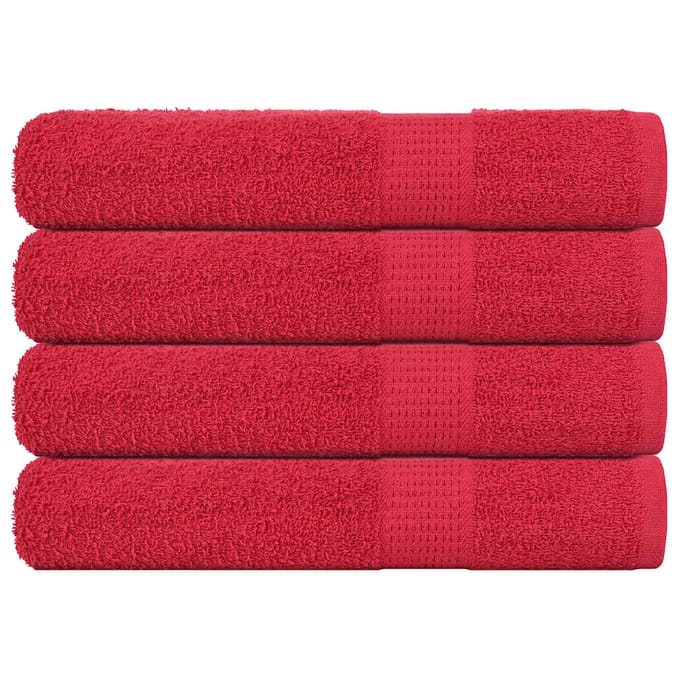 vidaXL - Saunahanddoeken - FROGN - 4 - st - 80x200 - cm - 360 - g/m² - rood
