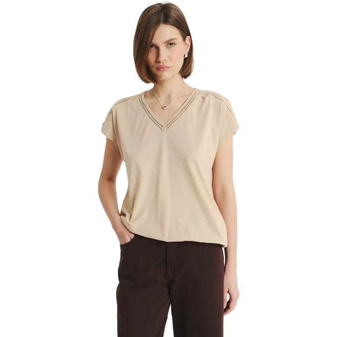 T-shirt in katoen en modal vrouw Greenpoint Regular March
