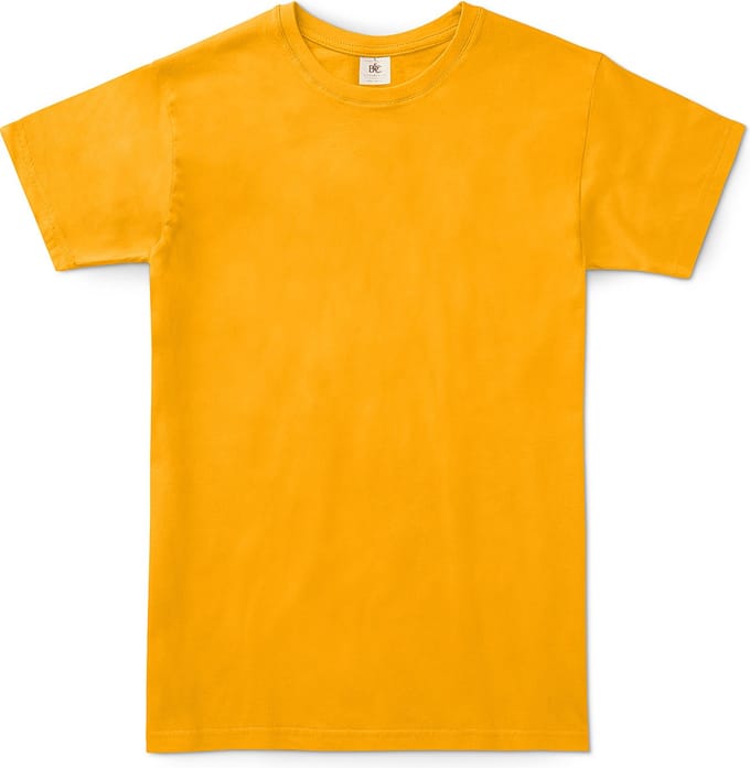 B&C Exact 150 Heren T-Shirt - Abrikoos - Small - Korte Mouwen