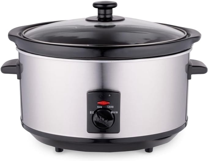 Core® Slowcooker met timer - Slowcooker - Crockpot - Zilver - ‎33cm x 23cm x 25cm