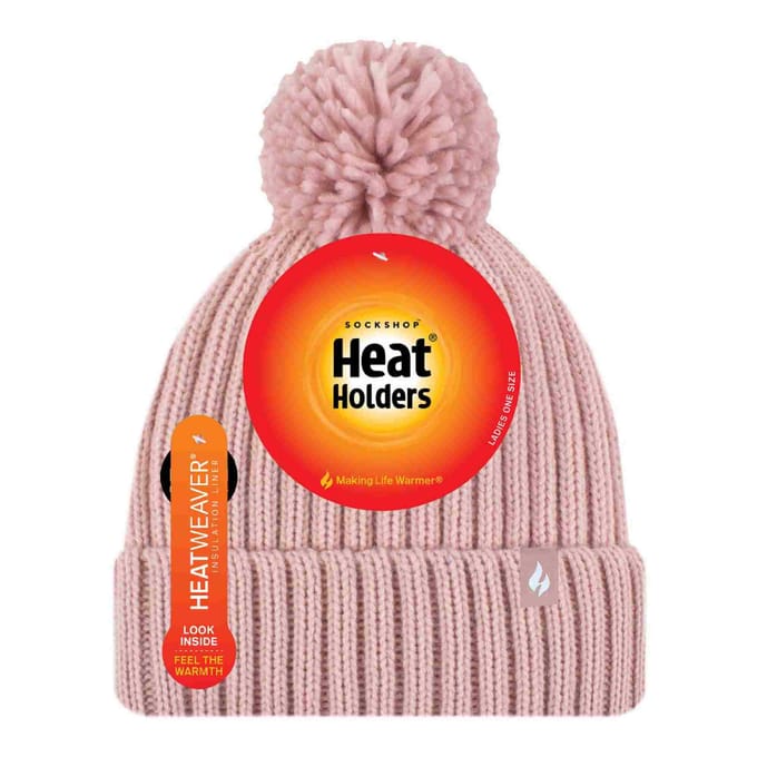 Dames Geribbelde Omgerolde Thermische Geïsoleerde Winter Pompon Muts