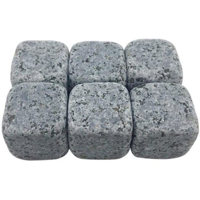 Refroidisseur à vin - Type f - Pierre de Whisky naturel - 6 pièces - 20 cm - Gris