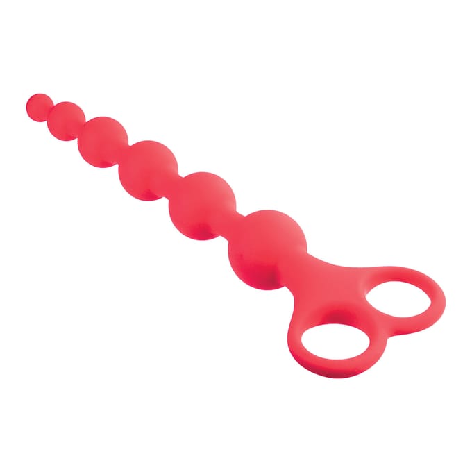 'Ribbed Silicone Anal Beads', 26 cm