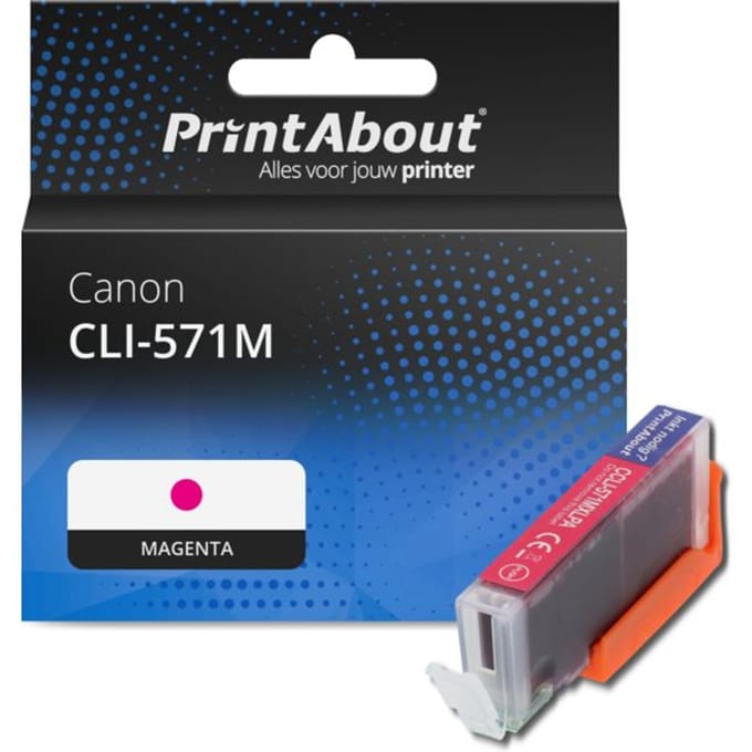 PrintAbout huismerk Inktcartridge CLI-571M Magenta Geschikt voor Canon