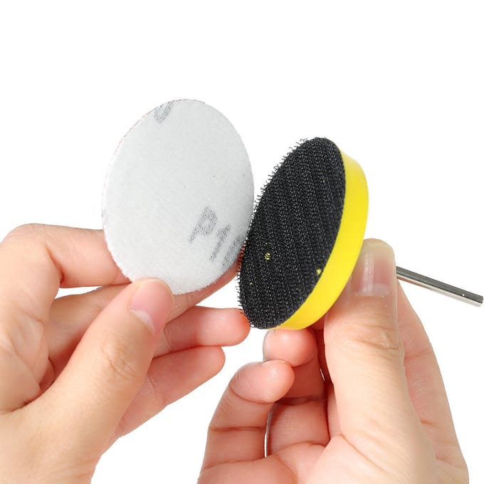 60PCS 50mm 2  schuurschijf schuurpapier 100-2000 korrel met 2inch schuurpolijstpadplaat