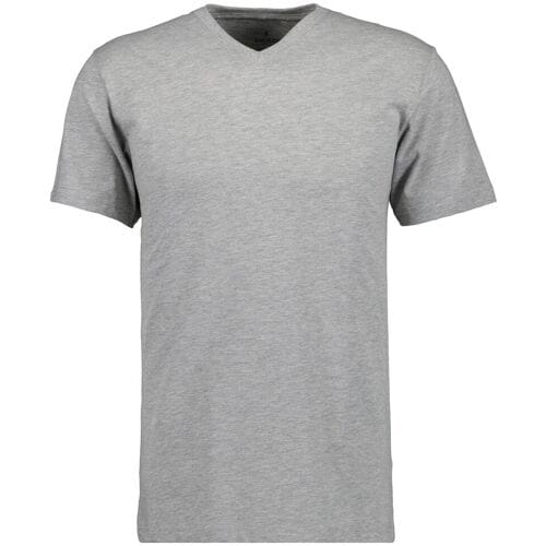 Ragman T-Shirt Uni V-Neck Single Jersey Grijs Melange / male