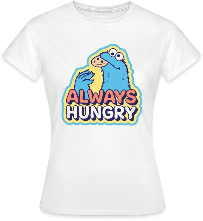 Sesamstraat Koekiemonster Altijd Hongerig T-Shirt Dames