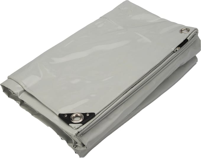 1,5x6 Afdekzeil PVC 650gr - Lichtgrijs 7035 - zeilringen iedere 50cm