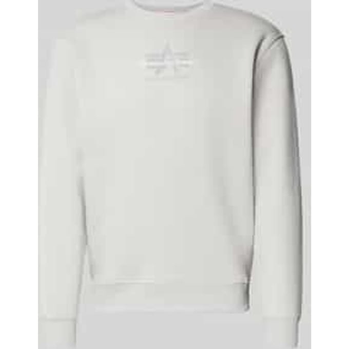 Regular fit sweatshirt van katoenmix met labeldetail