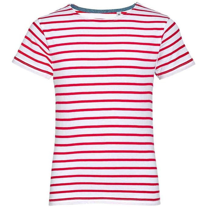 SOLS Kinderen/Kinderen Miles Ronde Hals T-Shirt (Wit/rood)