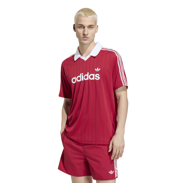 Adidas 3 stripes T-shirts Heren - Rood - Maat XS - Poly Jersey