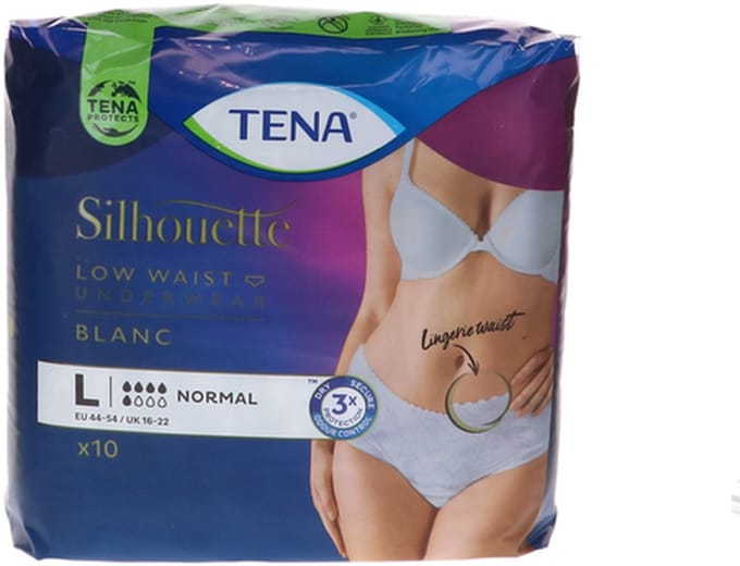 TENA Silhouette Norm wit - Lage Taille - Large- 4 x 10 stuks voordeelverpakking