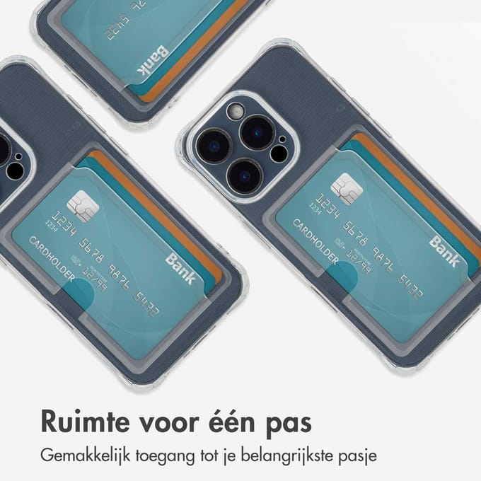 imoshion Softcase Backcover met pasjeshouder voor de Apple iPhone 16 Pro - Transparant