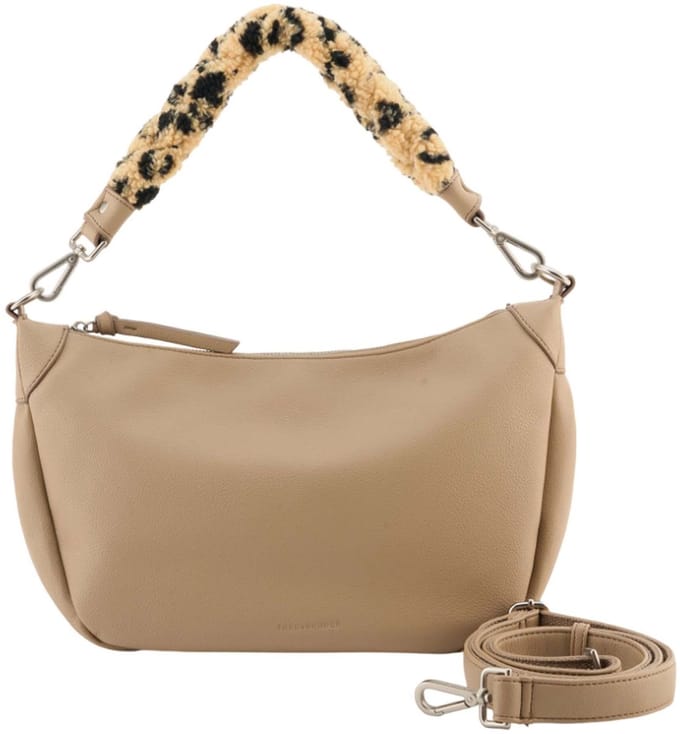FREDsBRUDER schoudertas Wildly Touch Halfmoon Bag Warm Taupe