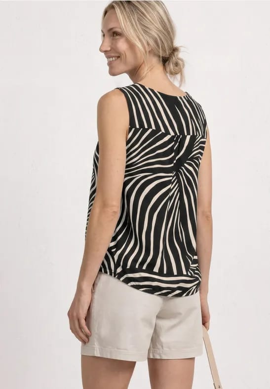 Top met V-hals en elastische zoom