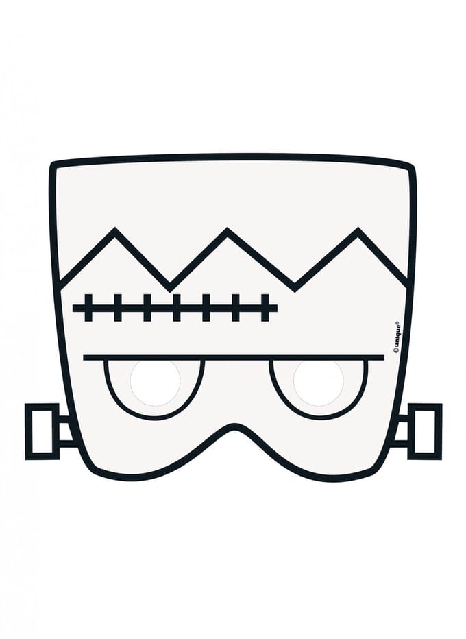 UNIQUE - 8 papieren maskers om te kleuren Halloween, creatieve kinderactiviteit