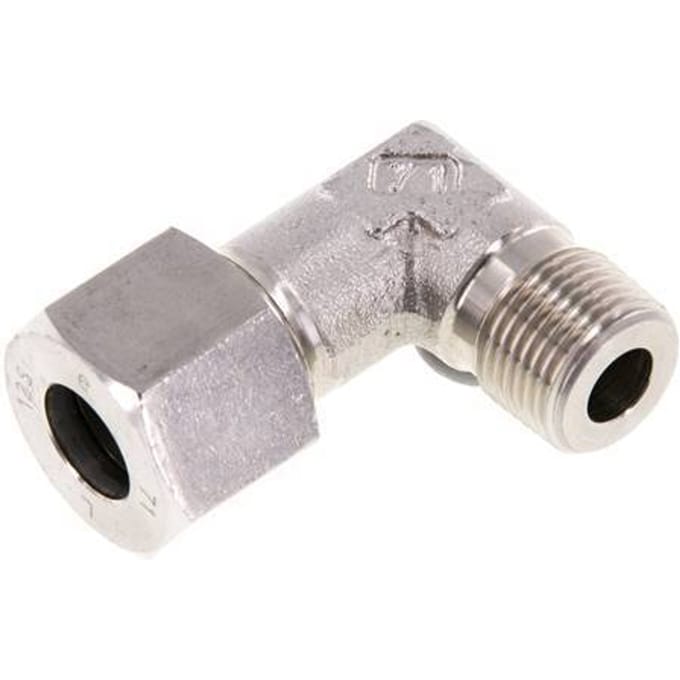 R 3/8'' Buitendraad x 12S RVS L-Fitting 90graden 630 Bar DIN 2353 - FL2E-MC-ST-038R-12-S