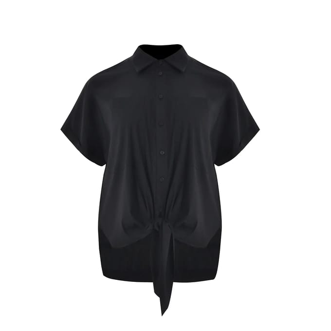 Popeline Blouse met Opgestikte Zakken Dames Mat Fashion