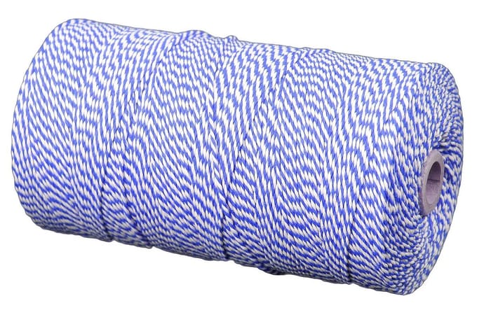 Katoenkoord - Blauw/Wit - Touw - spoel 500gr - dikte 1,2mm - lengte 650 mtr (Nr.16)