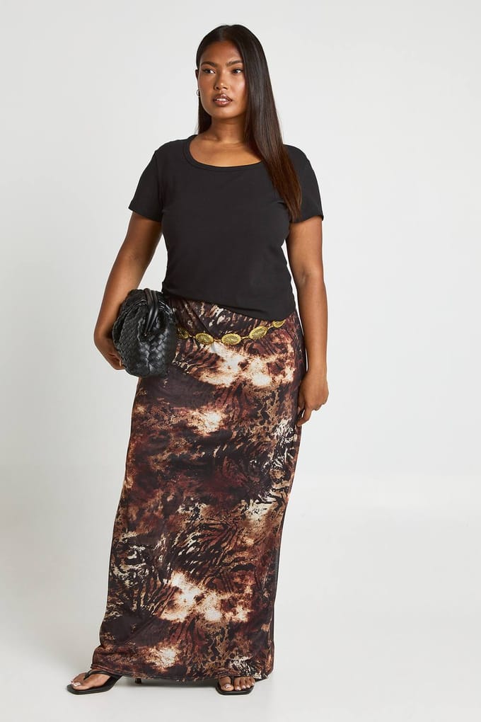 boohoo Dames Plus Vierkante Hals Top met Korte Mouwen | Zwart | Maat: 48